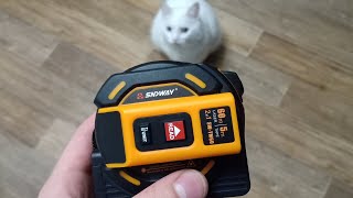 СТРОИТЕЛЬНАЯ РУЛЕТКА SNDWAY SW-TM60 С ЛАЗЕРНЫМ ДАЛЬНОМЕРОМ - ПОВЕЛИТЕЛЕМ КОТЕЙКИ: ОБЗОР