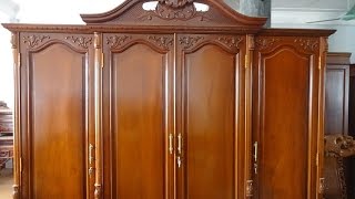 Tủ áo 4 buồng gỗ  gụ, mẫu vắt lá, KT 2m2. 28-12-2016, Đồ Gỗ Đức Hiền