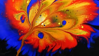 UNA FLOR INCREIBLE ? Acrílico fluido y pouring en español | Flores con Dip Reverse Pouring Acrílico