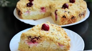 ТЕРТЫЙ ПИРОГ С ТВОРОГОМ И ВИШНЕЙ! Вкуснее не бывает- рассыпчатый и изумительно ароматный!