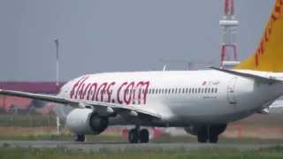 PEGASUS AIRLINES Boeing 737-82R NG takeoff to Istanbul at Belgrade Airport "Nikola Tesla" HD