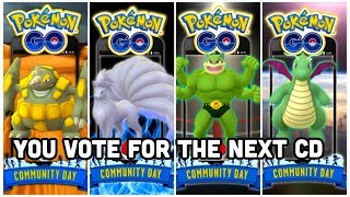 Community Day has changed in Pokemon GO | We now vote | Rhyhorn, Machop, Vulpix or Dratini