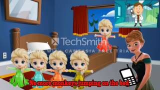 Five Little Monkeys jumping on the bed Frozen Elsa Nursery Rhymes Lyrics for Children