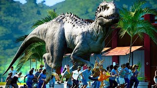 Indominus Rex & Spinosaurus Breakout & Fight - Jurassic World Evolution Dinosaurs Fighting