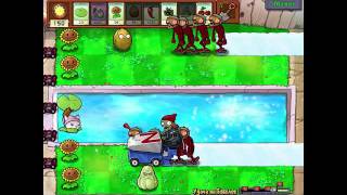 Растения против Зомби. Plants vs Zombies. Мини-игра 13: Удача на Бобслее