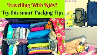 Practical Travel Packing tips- How to pack for a family in Suitcase - no special travel organizers