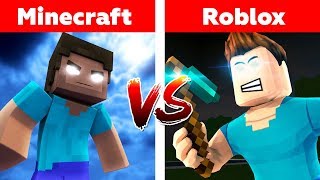MINECRAFT VS ROBLOX! Herobrine's War | Minecraft or roblox animation