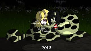The evolution of my snake and lamia squeeze drawings - 2009-2018