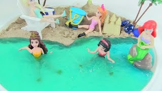 Làm Bãi Biển Đẹp Cho Nàng Tiên Cá Ariel, Elsa, Anna Bằng Chất Nhờn Ma Quái / How To Make Slime Beach