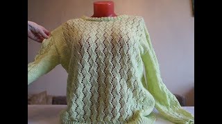 Ажурная кофточка ЧАСТЬ2  на машинке. Описание и советы