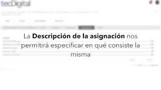 TEC Digital: Especificar detalles de asignación
