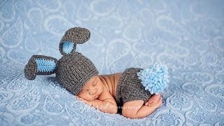 Шапка "ЗАЙКА".Шапка крючком для новорожденных.Вязание крючком шапки.Детская шапка крючком с ушками