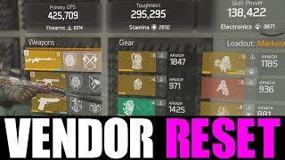 THE DIVISION - GOOD VENDOR RESET | GOD ROLL WEAPONS, GEAR & GEAR MODS! (YOU NEED TO BUY)
