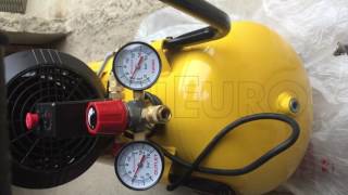 Funzionamento del compressore elettrico carrellato Stanley DV2 400/10/50 motore 3HP