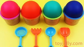4 Colors Play Doh Ice Cream Cups Frozen Kinder Joy HELLO KITTY Shimmer and Shine Kinder Suprise Egg