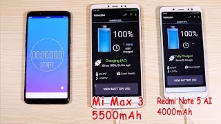 Xiaomi Mi Max 3 vs Redmi Note 5 AI - Full Battery test with Pubg