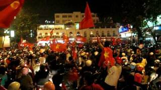 Hanoi's Old Quarter after a Soccer Victory