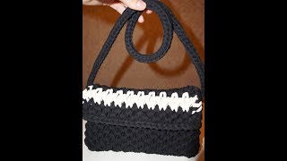 Сумка "Соты" из трикотажной пряжи. Как связать сумку спицами.