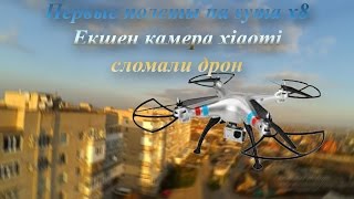 Первые полеты на syma x8, камера xiaomi, сломали дрон. Совместно с Gedap Strage.