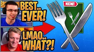 Tfue & Streamers React to the *NEW* "Fork Knife" Dual Wield Pickaxe! - Fortnite Best Moments