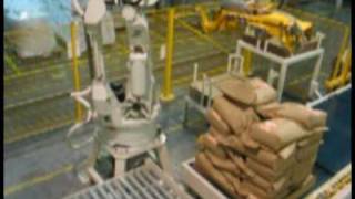 JMP ENGINEERING - Robotic Bag Palletizing with Slip Sheet, Bottom Tray and Top Cap