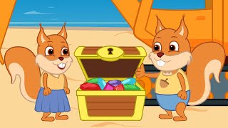 Famille d'Écureuil - Trésors Sur La Plage Animé 2021 en Français