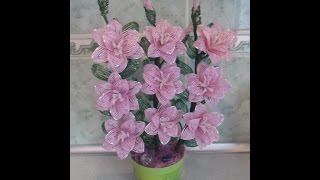 мк цветы из бисера