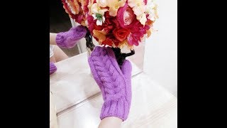 Варежки с косой