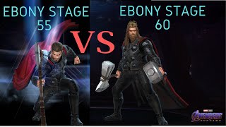 T3 Thor vs WBU Ebony Maw (Infinity War vs Endgame Uniforms) comparison - Marvel Future Fight