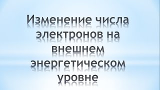 Изменение числа электронов на внешнем энергетическом уровне. Химия 8 класс