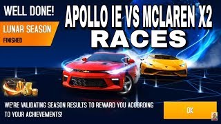 Asphalt 8 Multiplayer Lunar season Free Races Apollo ie vs 2018 McLaren X2 Races