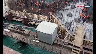 Керченский мост. Строительство фарвартерных опор. Онлайн