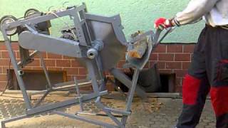 Cutting firewood with circular saw