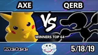 GOML 2019 SSBM - PG | Axe (Pikachu) Vs. Qerb (Game & Watch) Smash Melee Tournament Winners Top 64
