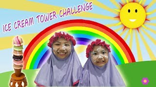 Aqila Adzkia main Ice Cream Tower Challenge - wajahnya lucu bikin ketawa