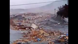 2011 Japan Tsunami: ascending the river in Kesennuma [extended]