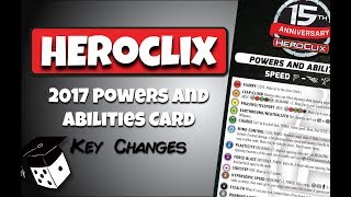 Heroclix Tutorial: 2017 Powers and Abilities Card - Key Changes