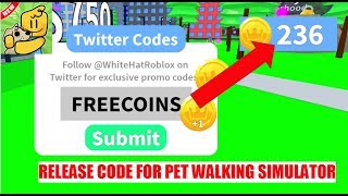 NEW RELEASE CODE FOR PET WALKING SIMULATOR!! || Roblox Pet Waking Simulator