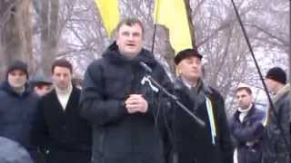 2014/02/09. Січеслав. Віче.Виступ народного депутата України,свободівця Андрія Міщенка
