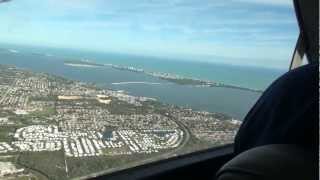 Takeoff in a Cessna 177 out of Stuart and Flying over Hutchinson and Jupiter Island in Florida