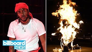 Kendrick Lamar Kicks Off 2017 VMAs With a Fiery Performance of 'DNA' & 'Humble' | Billboard News