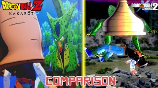 DBZ Kakarot Vs DBXV2 - When Android 17 & 18 Absorbed By CELL (Comparison Animated)