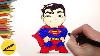 Как Нарисовать Супермена (чиби) пошагово | Учимся Рисовать Супергероя
