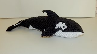 How to make 3D Origami Orca (Killer whale) part1