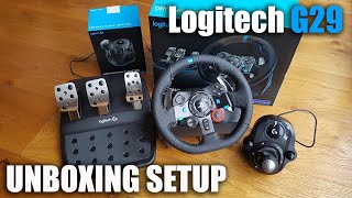 Unboxing and setup of a Logitech G29 steering wheel for a PS3/PS4/PC