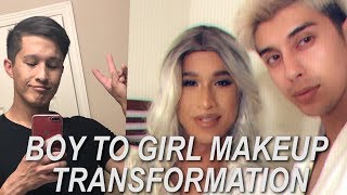 Boy to Girl Makeup Transformation