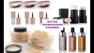 CRIANDO KIT DE MAQUIAGEM EM CASA SEM USAR MAQUIAGEM #31, ILUMINADOR LÍQUIDO,  ILUMINADOR BASTÃO, ETC