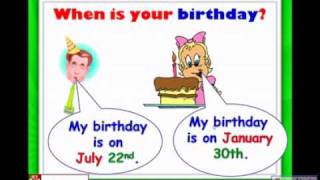 English for Kids,ESL Kids Lessons - Months of the year- January, February, December