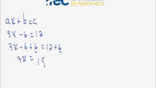 Resolviendo ecuaciones de la forma ax+b=c