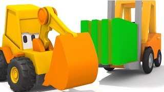 3D мультик. Экскаватор Мася играет в прятки. Собираем погрузчик.